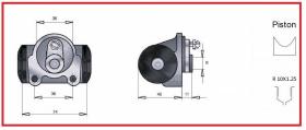 RECAMBIO FRENO INDUSTRIAL CF00088 - CILINDRO DE FRENO PGS 10X1,25 Ø28,57