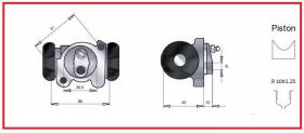 RECAMBIO FRENO INDUSTRIAL CF00122 - CILINDRO DE FRENO FANTUZZI 10X1,25 Ø31,75