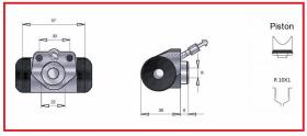 RECAMBIO FRENO INDUSTRIAL CF00168 - CILINDRO DE FRENO HYSTER CATERPILLAR STILL 10/100 Ø25,4