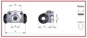 RECAMBIO FRENO INDUSTRIAL CF00236 - CILINDRO DE FRENO UNIMOG 12X1Ø 22,22