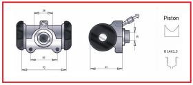 RECAMBIO FRENO INDUSTRIAL CF00262 - CILINDRO DE FRENO  UNIMOG 14X1,5 Ø22,22