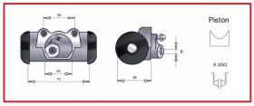 RECAMBIO FRENO INDUSTRIAL CF00277 - CILINDRO DE FRENO YALE 10X1 Ø22,22