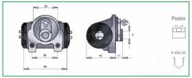 RECAMBIO FRENO INDUSTRIAL CF00496M - CILINDRO DE FRENO LHM 10X1,12 Ø28,57