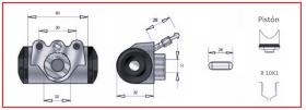 RECAMBIO FRENO INDUSTRIAL CF00515 - CILINDRO DE FRENO OM 10X1 Ø22,22