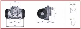 RECAMBIO FRENO INDUSTRIAL CF00548 - CILINDRO DE FRENO INDUSTRIAL 10/125 Ø 25.4