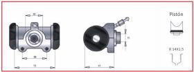 RECAMBIO FRENO INDUSTRIAL CF00570 - CILINDRO DE FRENO 14X1,5 Ø25,4