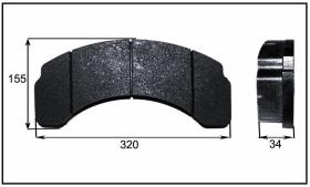 RECAMBIO FRENO INDUSTRIAL 03584 - PASTILLA DE FRENO (2 PIEZAS) KMONATSU TEREX DRESER MICHIGAN