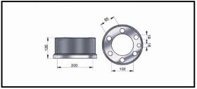 RECAMBIO FRENO INDUSTRIAL TF13408 - TAMBOR DE FRENO JUNGHEINRICH Ø 203