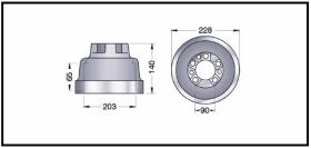 RECAMBIO FRENO INDUSTRIAL TF13808 - TAMBOR DE FRENO LUGLI 203X60  Ø 203