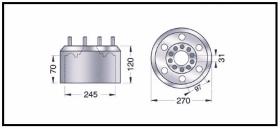 RECAMBIO FRENO INDUSTRIAL TF12308 - TAMBOR DE FRENO CATERPILLAR Ø 245