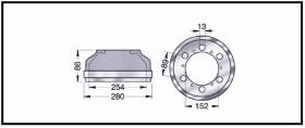 RECAMBIO FRENO INDUSTRIAL TF12108 - TAMBOR DE FRENO MITSUBISHI Ø 254