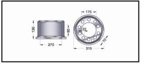 RECAMBIO FRENO INDUSTRIAL TF11408 - TAMBOR DE FRENO LINDE Ø 270