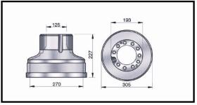 RECAMBIO FRENO INDUSTRIAL TF13708 - TAMBOR DE FRENO CCE Ø 270