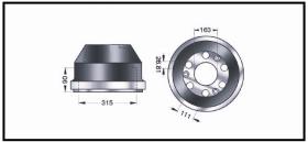 RECAMBIO FRENO INDUSTRIAL TF12708 - TAMBOR DE FRENO CATERPILLAR Ø 315