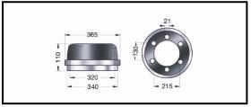 RECAMBIO FRENO INDUSTRIAL TF11808 - TAMBOR DE FRENO MITSUBISHI Ø 320