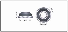 RECAMBIO FRENO INDUSTRIAL TF13608 - TAMBOR DE FRENO PGS Ø 400